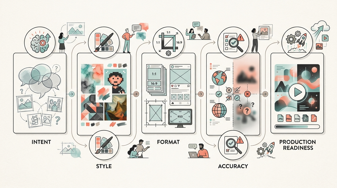 AI concept review workflow with intent style format accuracy and production readiness